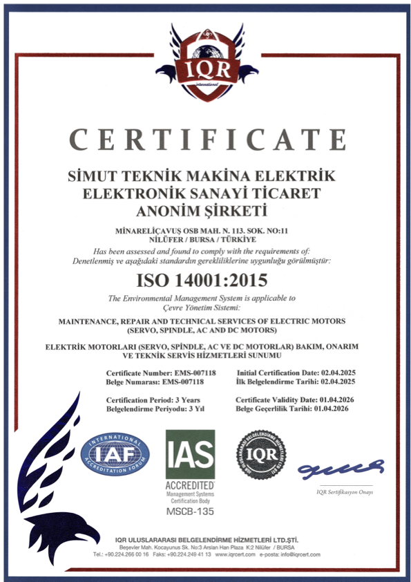 ISO 14001 Sertifikası